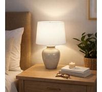 Pagazzi Lighting Pagazzi Bethany Dove Grey Crackle Ceramic Table Lamp With Cream Shade