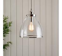 Pagazzi Lighting Pagazzi Brunswick Polished Nickel And Glass Ceiling Pendant