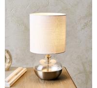 Pagazzi Lighting Pagazzi Emmy Satin Nickel And Clear Glass Table Lamp