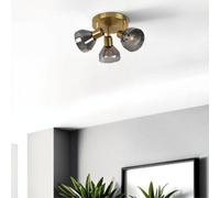 Pagazzi Lighting Pagazzi Fosco 3 Light Round Plate Spot Brushed Brass Ceiling Light