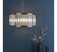 Pagazzi Lighting Pagazzi Isadora 5-Light Antique Brass And Glass Pendant