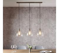 Pagazzi Lighting Pagazzi Jacob 3 Light Nickle And Glass Pendant Bar