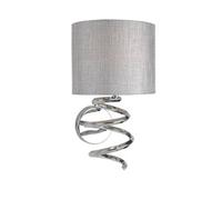 Pagazzi Lighting Pagazzi Kasi 1 Light Polished Chrome Wall Light With Grey Shade