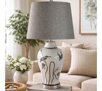 Pagazzi Lighting Pagazzi Kayla White And Grey Ceramic Table Lamp
