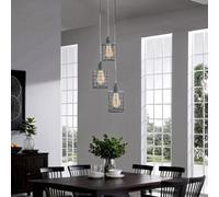 Pagazzi Lighting Pagazzi Keaton 3 Light Pendant Concrete Effect Ceiling Light
