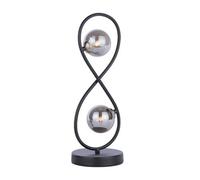 Pagazzi Lighting Pagazzi Lena 2 Light Black Table Lamp With Glass Shades