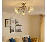 Pagazzi Lighting Pagazzi Orinoco 5 Light Satin Nickel Semi Flush Ceiling Light