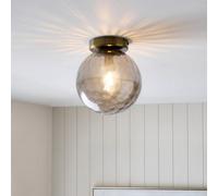 Pagazzi Lighting Pagazzi Tamara Antique Brass Flush Ceiling Light