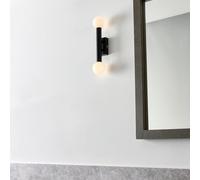 Pagazzi Lighting Pagazzi Toronto Matt Black Ip44 2 Light Wall Light