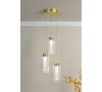 Pagazzi Lighting Vida 3-Light Satin Brass And Glass Cluster Pendant