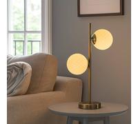 Pagazzi Lior 2 Light Antique Brass & Glass Table Lamp in Gold Pagazzi Gold