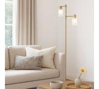 Pagazzi Maya 2-Light Antique Brass Floor Lamp in Gold Pagazzi Gold