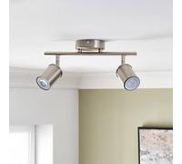 Pagazzi Talbot 2-Light Brushed Nickel Spotlight Bar in Silver Pagazzi Silver