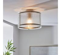 Pagazzi Traynor Clear & Antique Brass Flush Ceiling Light in Gold Pagazzi Gold