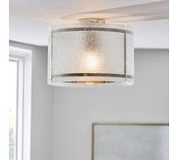 Pagazzi Traynor Clear & Satin Nickel Flush Ceiling Light Pagazzi Clear