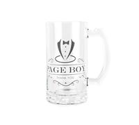 Page Boy Glass Stein - Wedding Roles Beer Glass Thank You Gift - 450ml Drinking Cup/Tankard with Handle Present