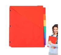 Page Divider Tabs - Big Insertable Big Page Folder Dividers | Rainbow Section Index Notebook Organizer | Dividing Pockets For Workplace At A