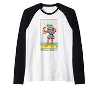 Page of Cups Vintage Tarot Card - Original Rider Waite Deck Raglan Baseball Tee