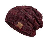 Page ONE Mens Winter Slouchy Beanie Warm Fleece Lined Skull Cap Baggy Cable Knit Hat
