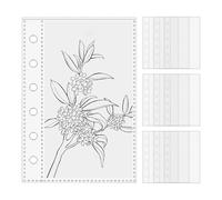 Page Protectors - 10 Pieces A7 Transparent 6-Ring Covers for Document Binder | Administrative Staff Office Project Managers Educators Teachers Artists