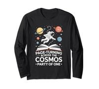Page Turning Across The Cosmos Astronomy Book Lover Long Sleeve T-Shirt