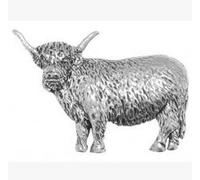 Pageant Wrapped Gift Pewter Highland Cow Order Stud or Brooch Gift for Scarf, Tie, Hat, Coat or Bag, Metal
