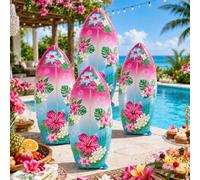 PageebO 4PCS Summer Surf Board Foil Balloons