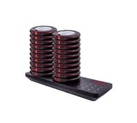 Pager System 400m Distance 4 Calling Modes, Wireless Calling System 20 Coasters Extensible for Hospital Clinic Restaurant Snack Food Bar