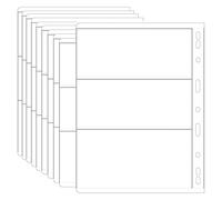 Pages for Paper Money Collection, Album Pages for Paper Money, Coin Collecting Pages, Pocket Coin Sleeves, Coin Collection Sheets, Currency Sleeves, for Banknotes, Bills, 10 Pcs(3 Compartments)