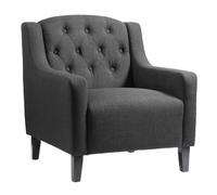 paget fabric armchair with wooden legs in grey