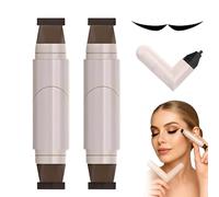 Pagevine Eyeliner Stamp, 2 Pcs Gel Eyeliner Pencil Set, Rotating Eyeliners Stamps Pen, Eyeliner for Beginners & Makeup Enthusiasts (Brown×2)