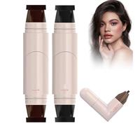 Pagevine Eyeliner Stamp, Rotating Eyeliner Stamp Pen, One-Piece yeliner tamp, Double Head Liquid yeliner tamp Pen Set, Smudge-Proof, Easily Draw Perfect (Brown+Black)