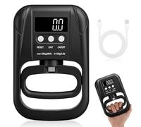 Pagezol 264lbs / 120kg Digital Grip Strength Trainer, Electronic Hand Dynamometer, Hand Grip Strengthener, Grip Strength Tester, Rechargeable Adjustable Resistance Hand Gripper, for Workout, Black