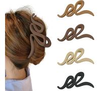 Pagezol 4pcs Large Hair Clips with Wave Shape,13 cm Large Hair Clips,Girls claw clip,Plastic Non-Slip Hair Clips,Jumbo Claw Clips,Oversized Giant Claw Clips,Hair Styling Accessories for Women,Girls