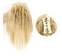 Pagezol Claw Clip Messy Hair Piece, Messy Hair Chignons, Synthetic Hair-Piece with Jaw Claw, Straight Hair Pieces Clip in Claw, Tousled Updo Ponytail Hair Piece for Women Girls (22#)