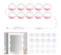 Pagezol Dimmable Vanity Mirror Lights Kits, 10 Bulbs Hollywood Style LED Makeup Lights, 3 Colour Changing & Brightness Adjustable, LED Make up Light for Dressing Table Room, Bathroom, Bedroom (Pink)