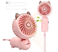 Pagezol Handheld Fan, Mini USB Fans, Rechargeable Battery Portable Fan with 3 Speed, Small Hand Held Personal Fans Foldable Desk Fans for Girls Women Kids Outdoor Travel Office Home Camping (Pink)
