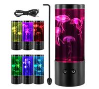 Pagezol Jellyfish Lamp Realistic, Jelly Fish Lava Lamp, Floating Jelly Fish Lamp with 17 RGB Colours, Jellyfish Mood Light, Aquarium Night Light for Bedroom Home Office Décor, USB/Battery Powered