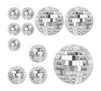Pagezol Mirror Disco Ball, 11pcs Disco Balls Silver Hanging Disco Light Mirror Ball, Disco Party Decoration, Hanging Disco Ball Decorations for Disco 70s Theme Retro Party Christmas Decorations