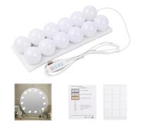Pagezol Vanity Mirror Lights Kits, 12 Bulbs Hollywood Style LED Makeup Lights with USB Cable, 3 Colour Changing & 9-Level Brightness, Make up Light for Dressing Table Room, Bathroom