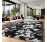 PAGISOFE Black White Grey Rugs for Living Room 5x8, Shag Fuzzy Fluffy Rectangular Rugs for Kids Room Playroom Classroom Dorm Shaggy Soft Carpet for Home Decor Aesthetic Plush Bedside Rug Modern Cool
