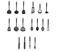 PAGJHRFJG 17 Piece Kitchen Utensils Non-Stick Cooking Utensils Set Black Kitchen Gadgets Tools for Cook(Free)