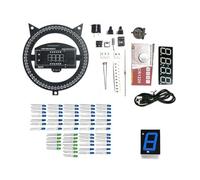 PAGJHRFJG DIY Soldering Practice Kit Clock with Rotating LED DS1302 Display Time Temperature Learning Electronic Project Solder Blue