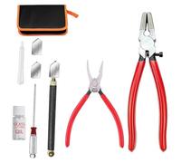 PAGJHRFJG Glass Cutters Tools Set Glass Cutting Tool Kit Glass Cutter Glass Running Pliers Breaker Grozer Pliers with Oil Feed