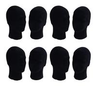 PAGJHRFJG Polystyrene Black Foam Men Model Mannequin Head Dummy Stand Shop Display Hat, 8 X BLACK