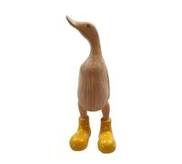 PAGJHRFJG Resin Duck Statue Garden Sculpture Cute Cartoon Ducks Wearing Spotted Wellies Boot Good Luck Figurine Yellow-S