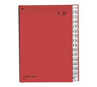 Pagna 24329-01 Desk Organiser 1-31 Coloured Cover 32-Piece Red