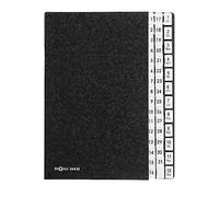 Pagna 24441-04 Desk File 44 Dividers Black Hard Card Flexible Spine Black 3 Holes Tabs 1-2 + 1-12 / Jan-Dec