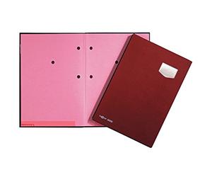 Pagna Signature Folder Deluxe 10-Piece Expandable Plastic Back Cover Pink Blotting Paper A4