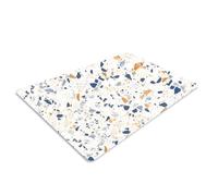 Pagnanno. Chopping Board-Catering Cutting Set-Kitchen Board-Glass Worktop Savers-Sink Chopping Board-Large-Worktop Protectors Heat Resistant-Marble Effect White & Blue - Design 19, 20x30cm (Pack of 1)